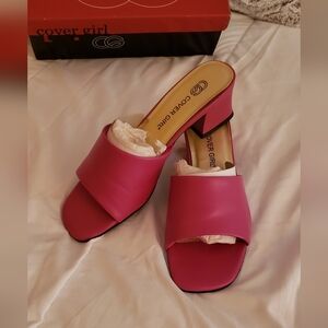 Fuschia (pink) heels / slides